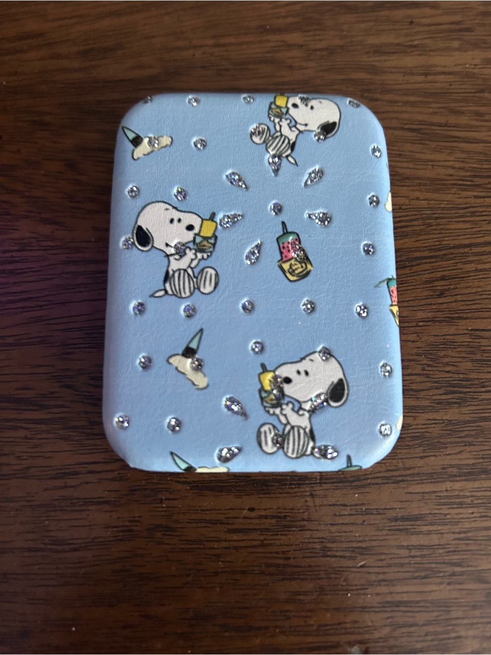 Snoopy Light Blue Decorative Compact Mirror NWOT